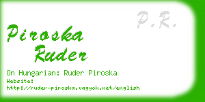 piroska ruder business card